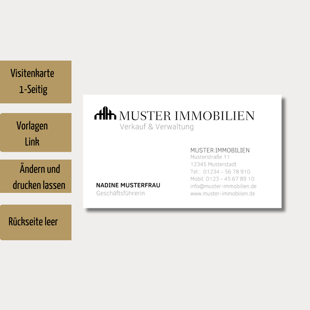 Visitenkarte als Canva Template für Immobilienmakler✶✶Digitales Produkt/Vorlagen-Link✶