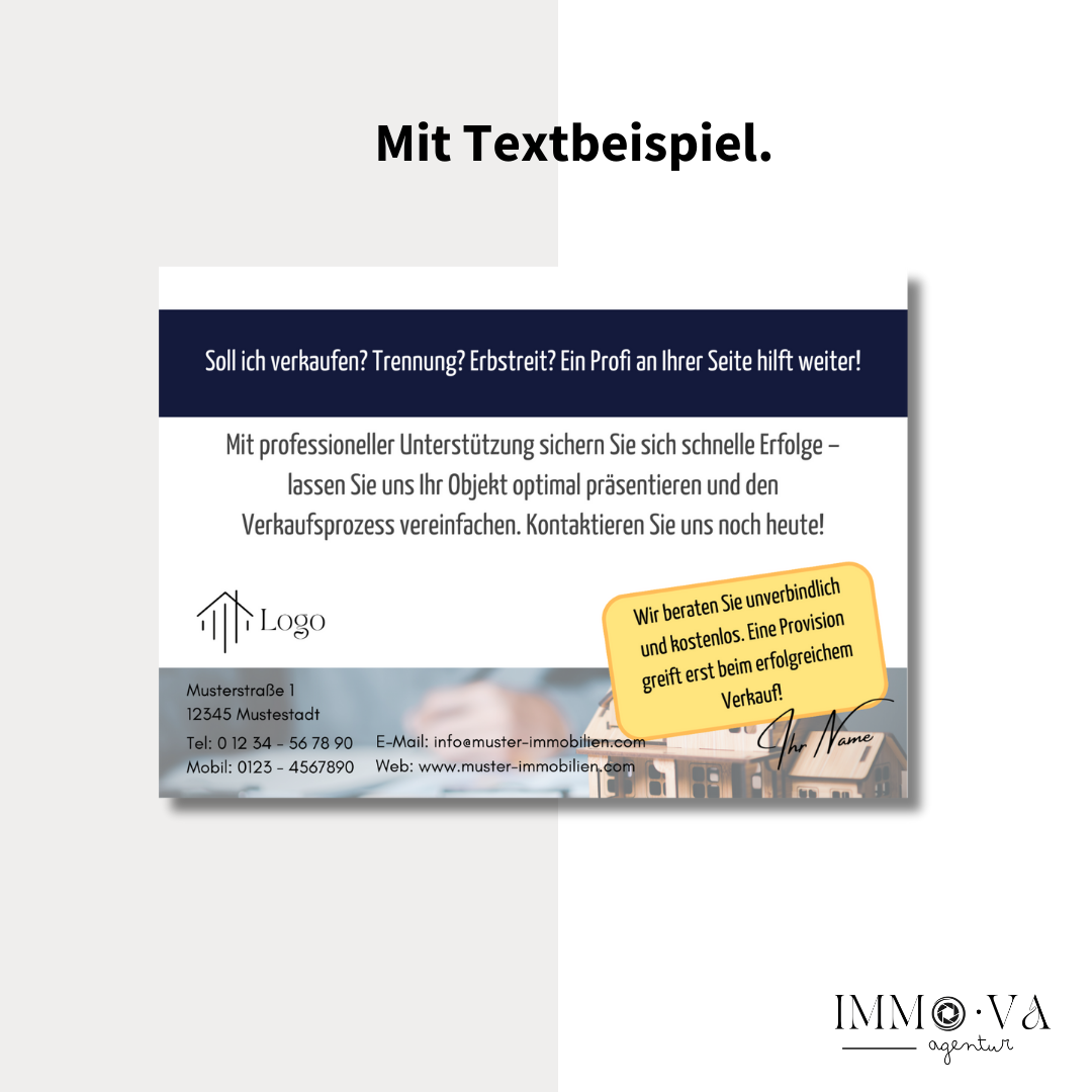 Einwurf Postkarte für Immobilienmakler als Canva Template ✶ leere Immobilien ✶Digitales Produkt/Vorlagen-Link ✶