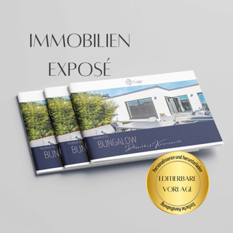 Exposévorlage für Immobilienmakler✶✶Digitales Produkt/Vorlagen-Link✶ Querformat