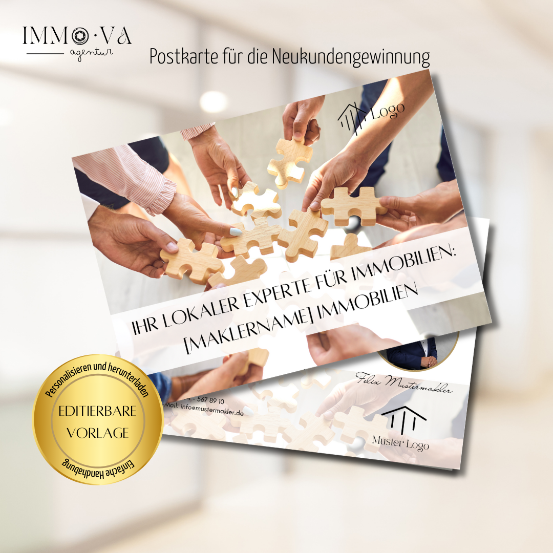 Postkarten für Makler - 12 Designs, anpassbar! Canva Vorlage für dein DIY Marketing✶✶Digitales Produkt/Vorlagen-Link✶