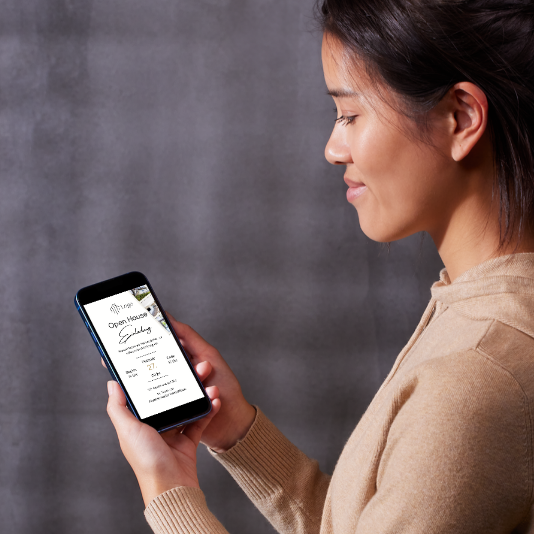 Einladung Handy - Immobilienmakler - Immobilien Termin - Canva Link ✶Digitales Produkt/Vorlagen-Link ✶