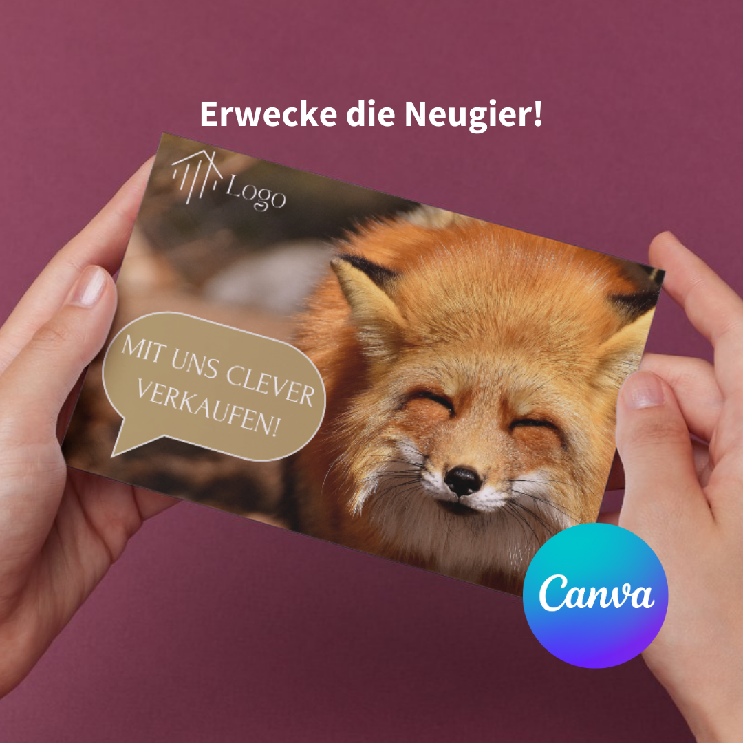 Ansprechende Postkarte für Immobilienmakler als Canva Template ✶Digitales Produkt/Vorlagen-Link ✶