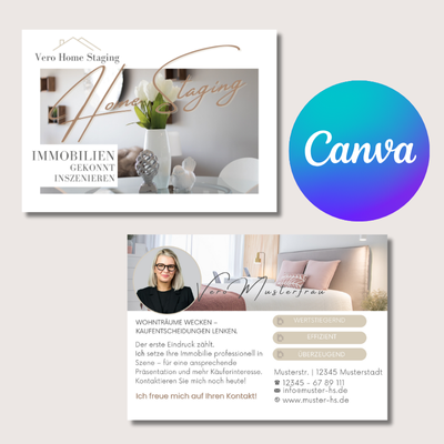 POSTKARTE für Home Stager als Canva Vorlage