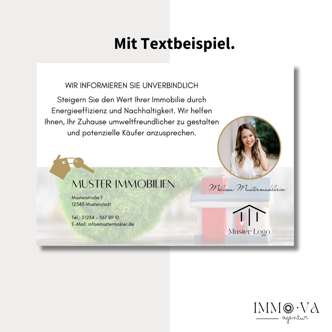 Ansprechende Postkarte für Immobilienmakler als Canva Template ✶Digitales Produkt/Vorlagen-Link ✶