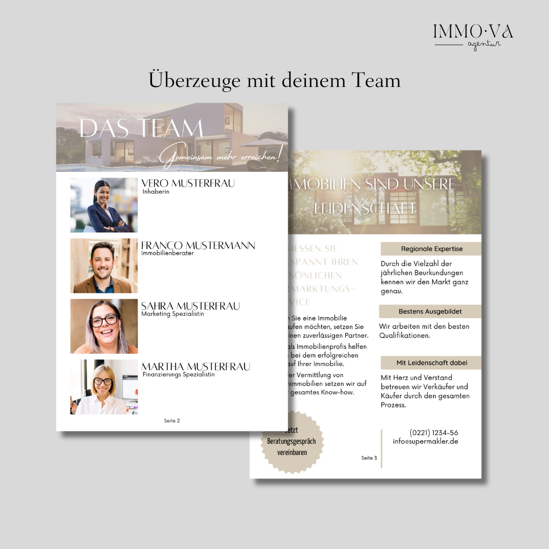 Akquise Broschüre Canva Template Immobilienmarketing