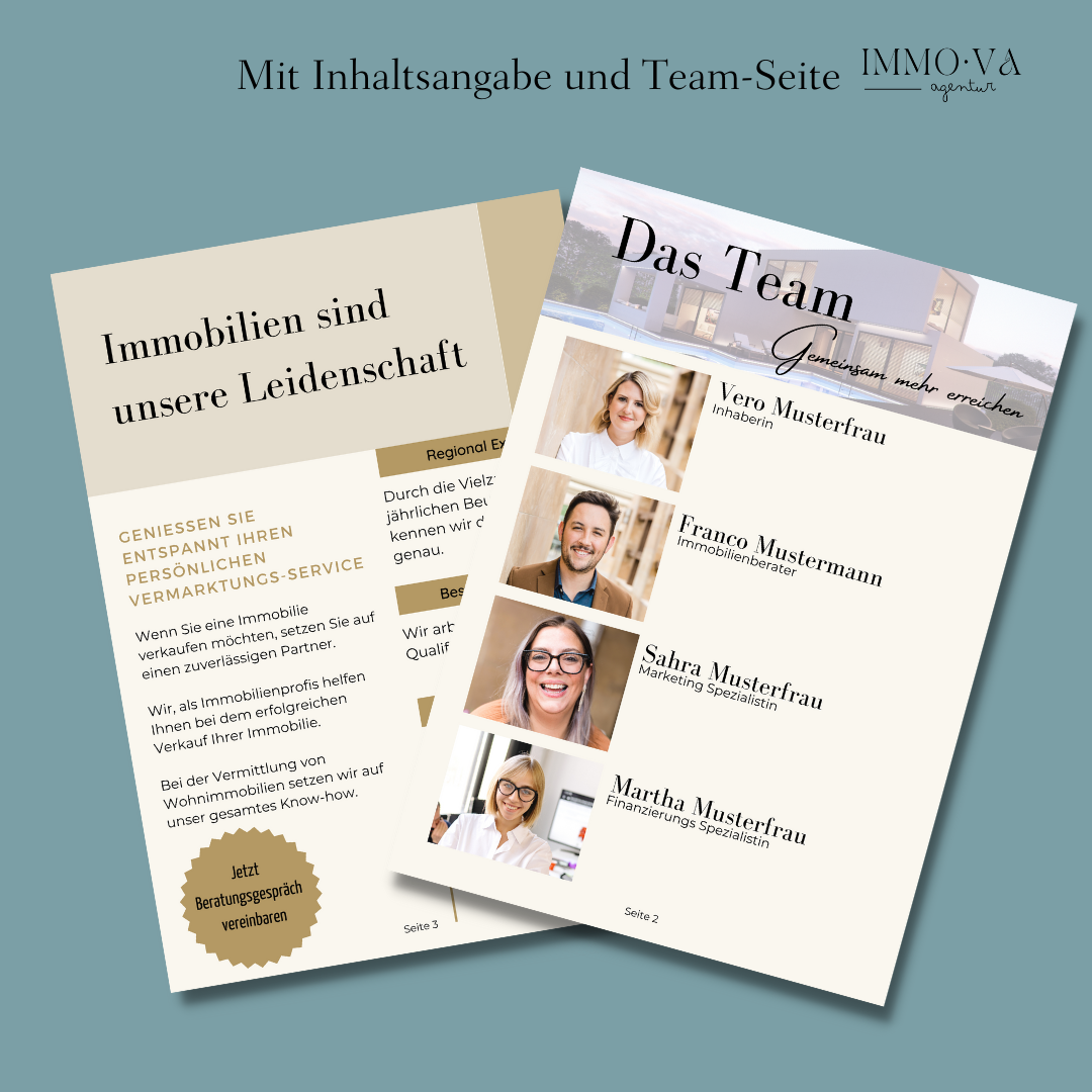 Akquise Broschüre Canva Template Immobilienmakler Immobilienmarketing