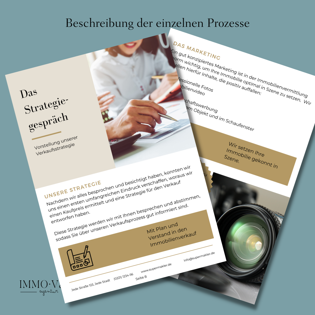 Akquise Broschüre Canva Template Immobilienmakler Immobilienmarketing