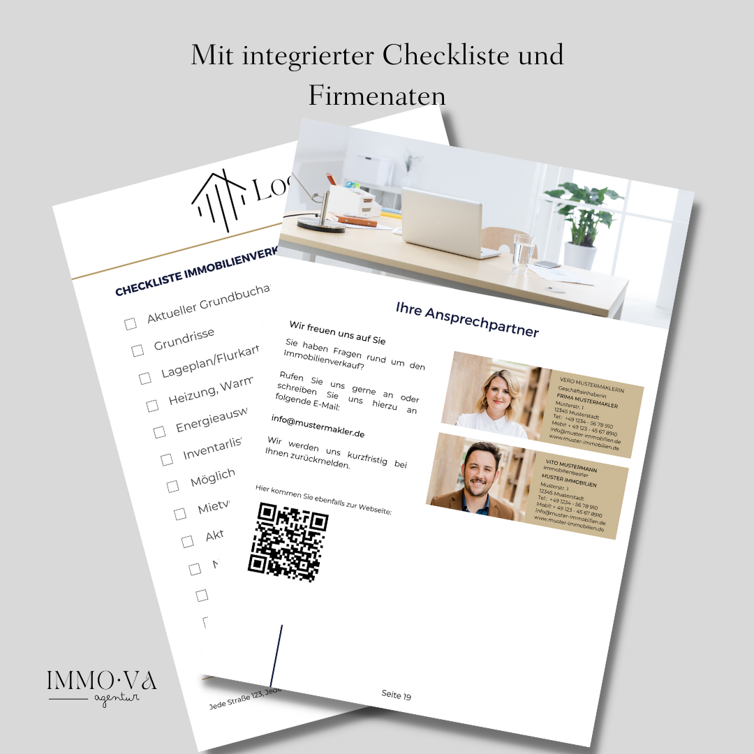 Akquise Broschüre Canva Template Immobilienmakler Immobilienmarketing