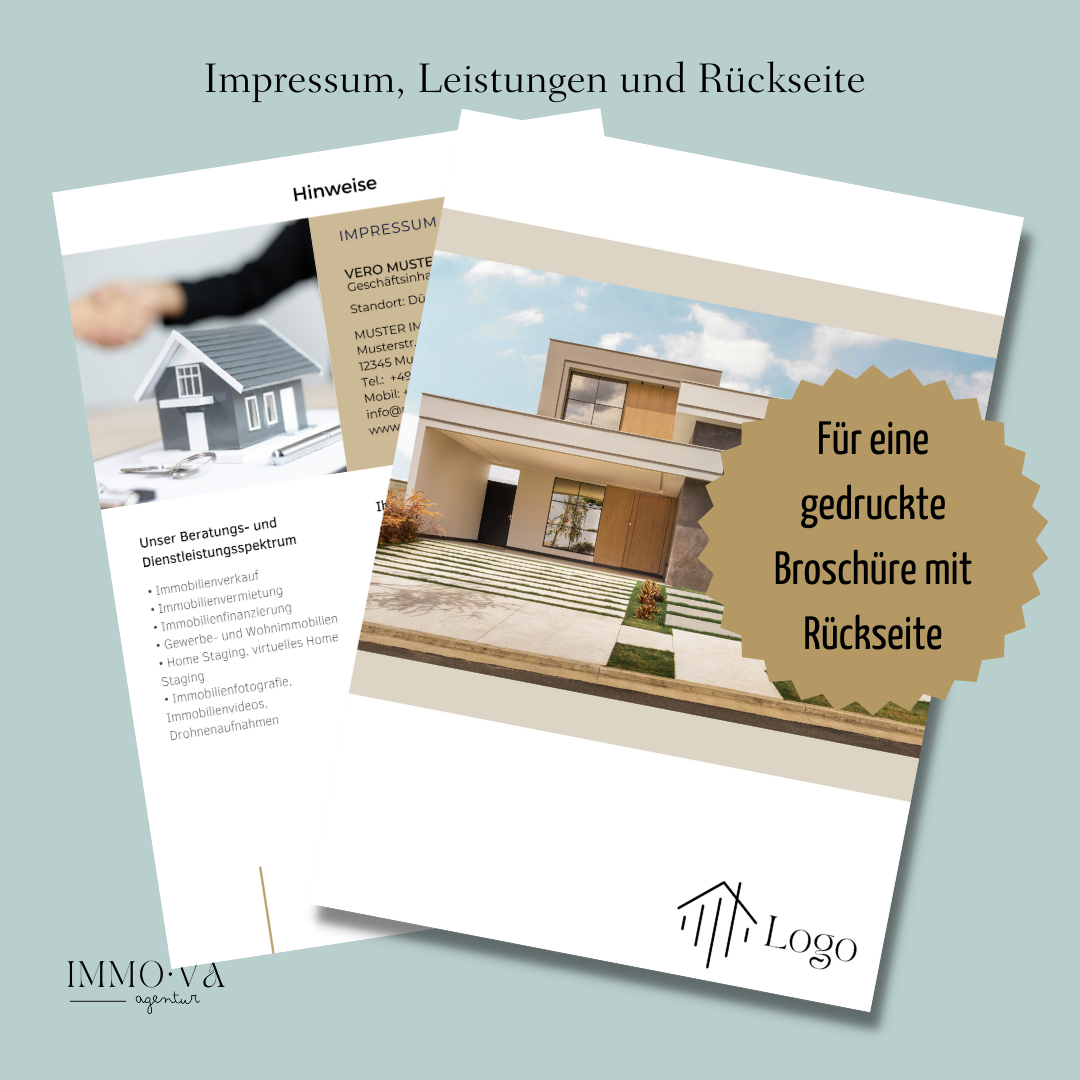 Akquise Broschüre Canva Template Immobilienmakler Immobilienmarketing