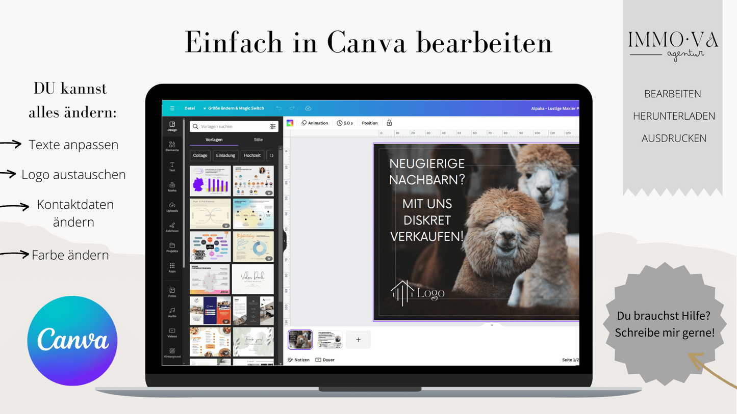 Postkarte Canva Template Immobilienmarketing