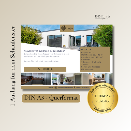 Aushang Schaufenster Immobilien