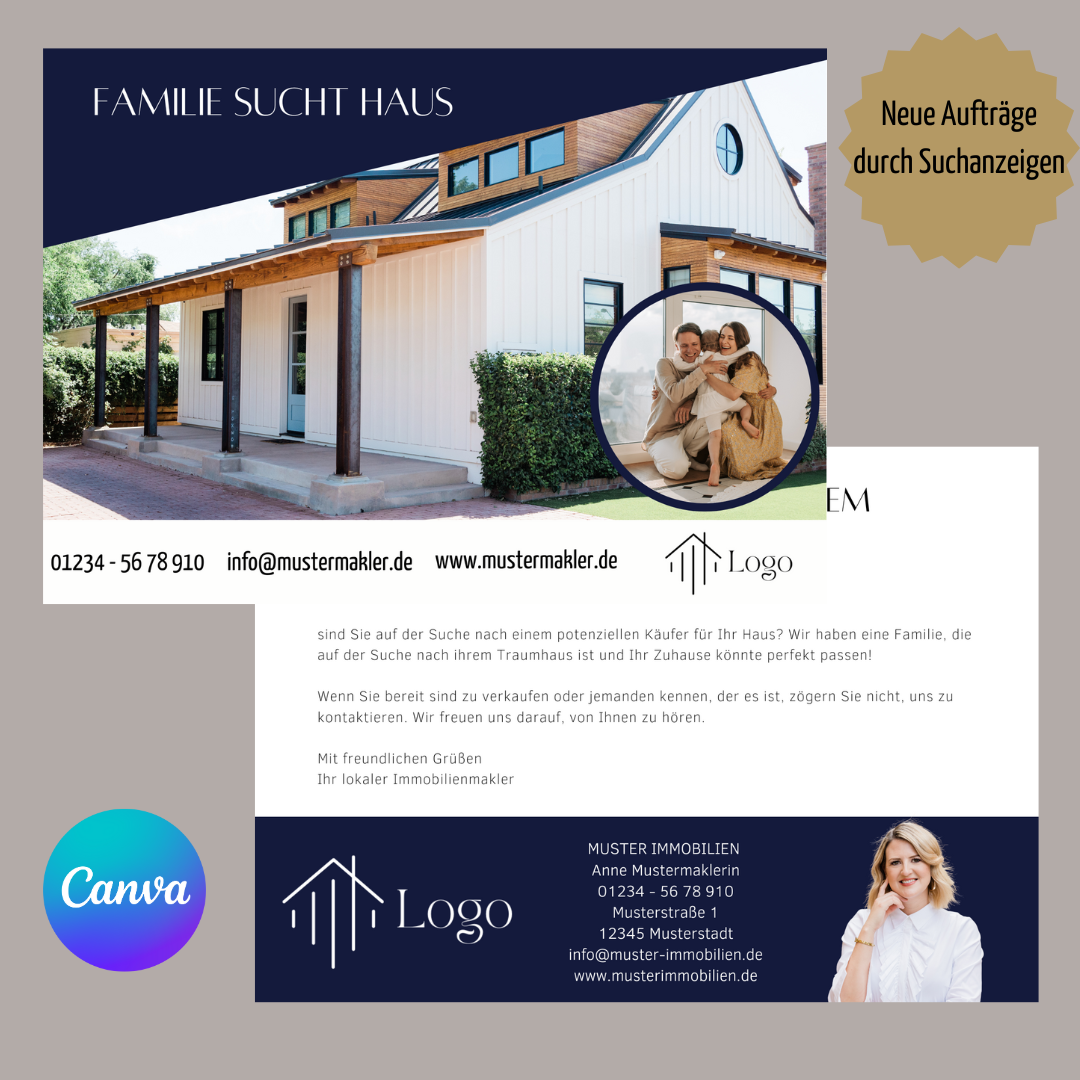 Canva Template Postkarten Immobilienmakler