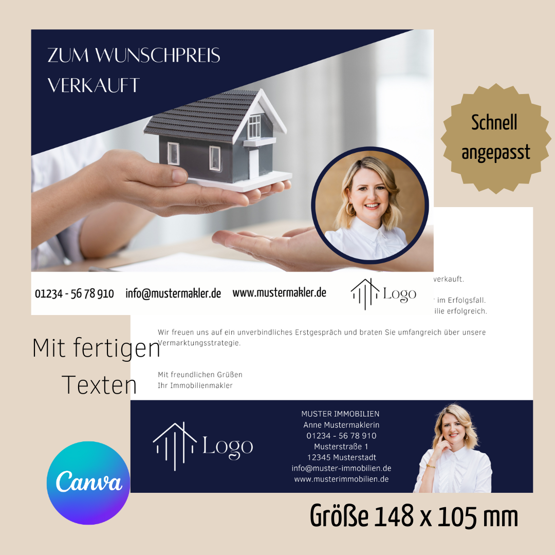 Canva Template Postkarten Immobilienmakler