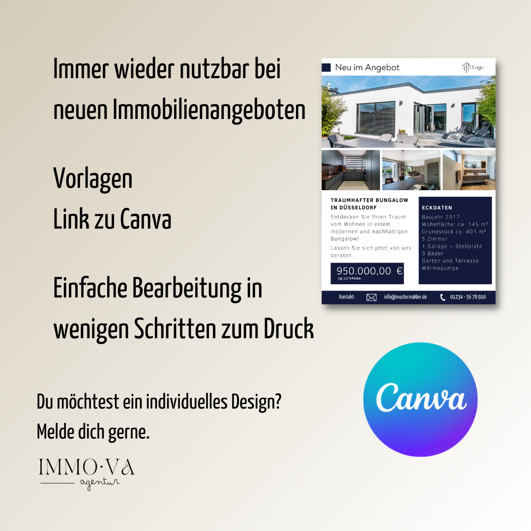 Immobilien Schaufenster Aushang