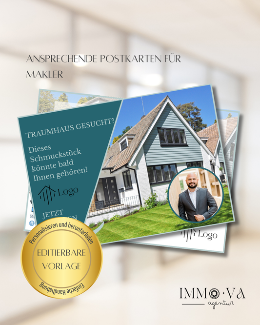 Immobilienmarketing Postkarte für Makler
