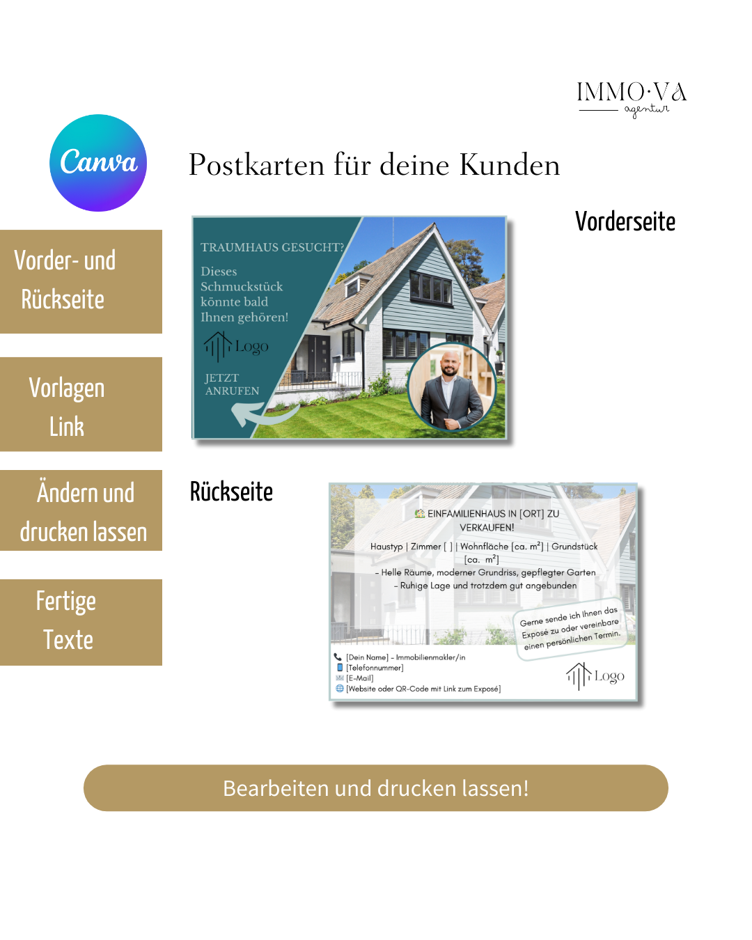 Immobilienmarketing Postkarte fuer Makler