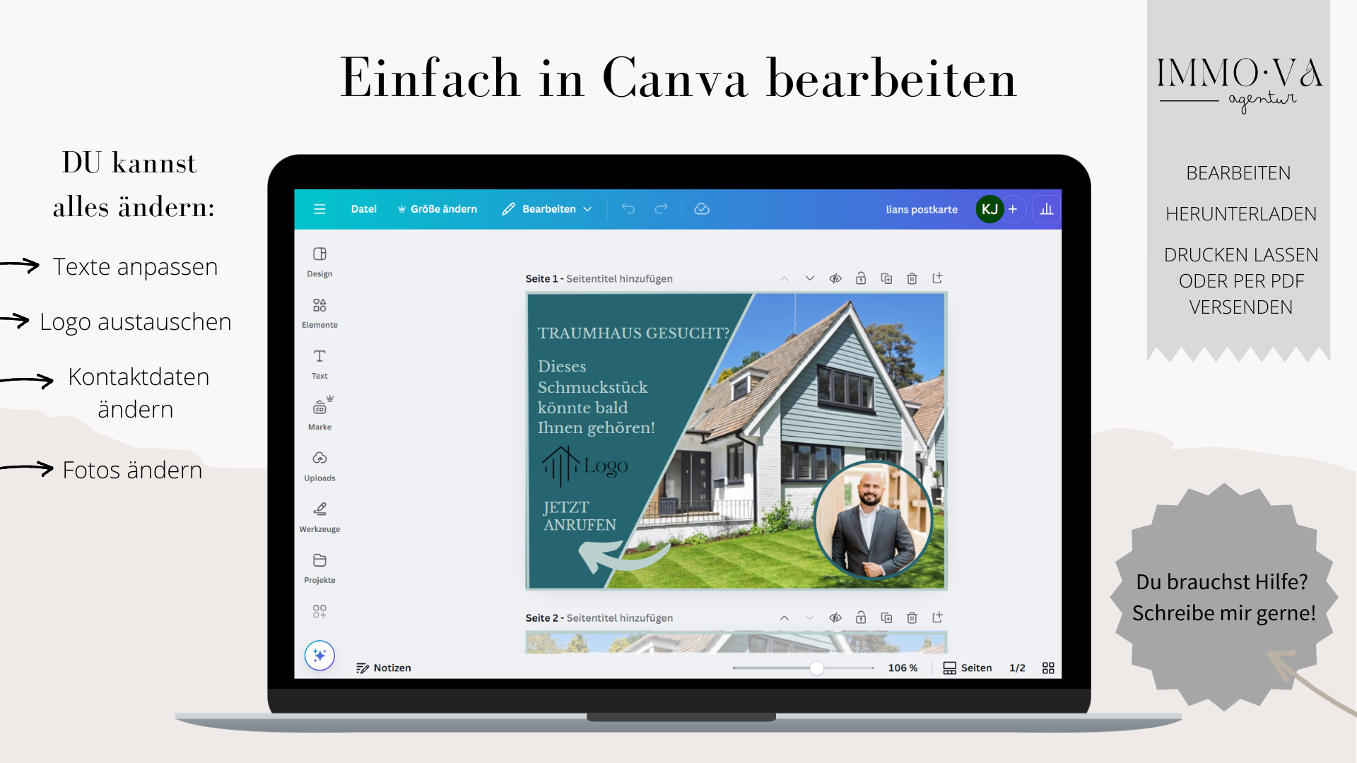 Immobilienmarketing Postkarte fuer Makler