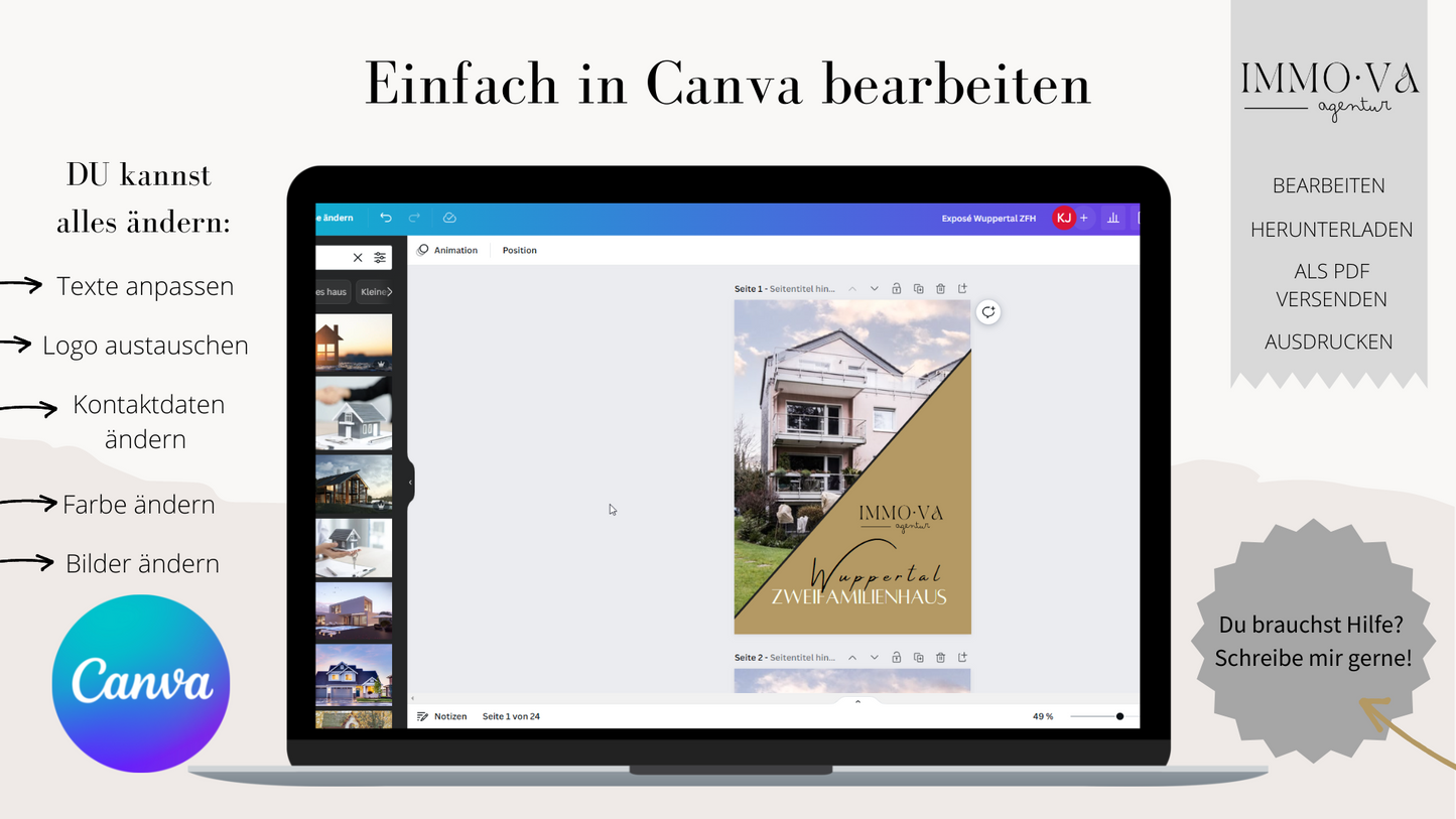 Exposévorlage für Immobilienmakler✶✶Digitales Produkt/Vorlagen-Link✶