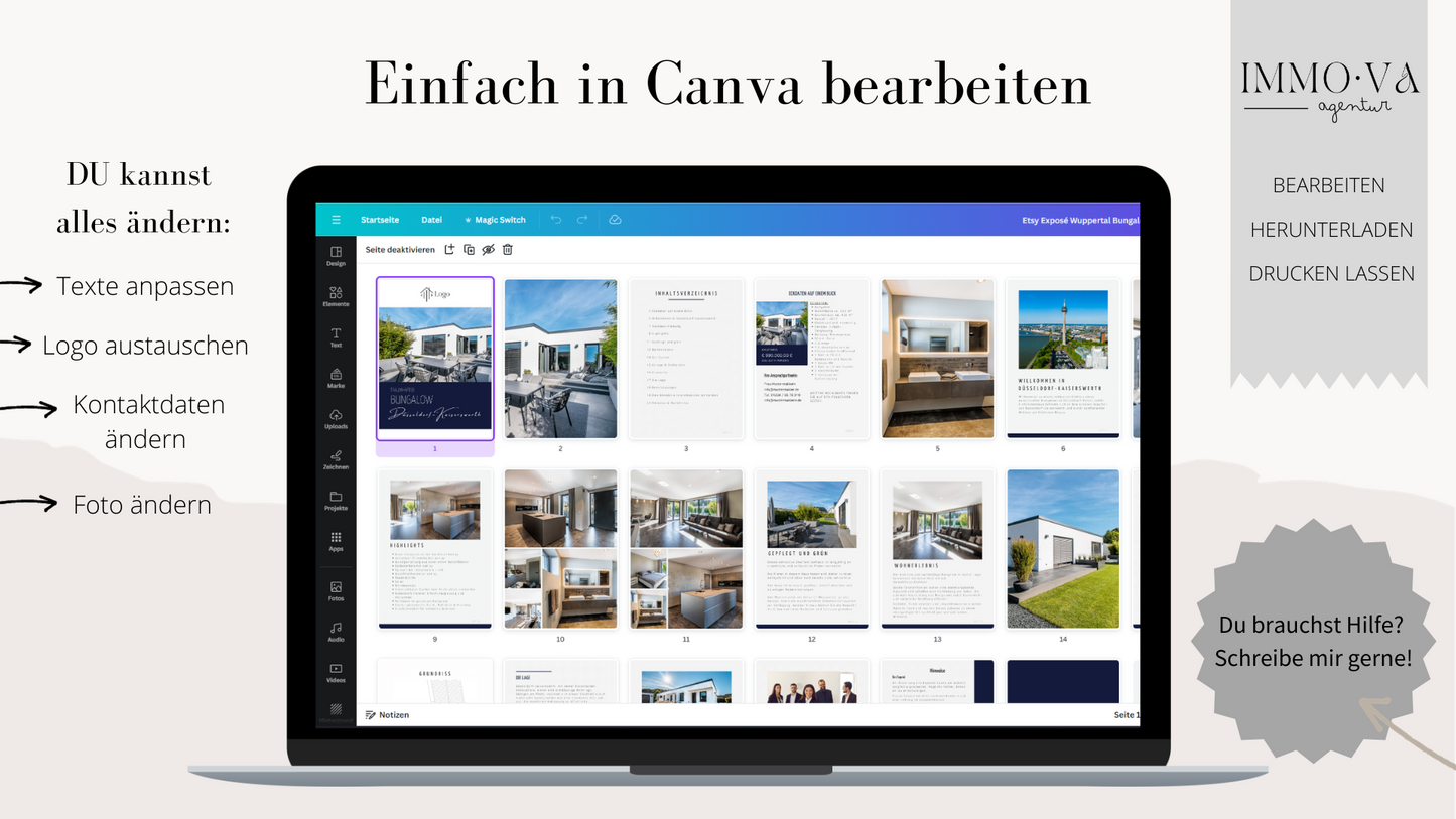 Exposévorlage für Immobilienmakler✶ Digitales Produkt/Vorlagen-Link✶