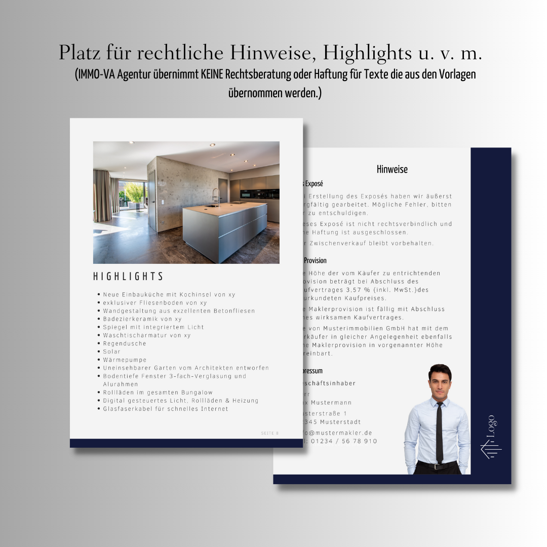 Exposévorlage für Immobilienmakler✶ Digitales Produkt/Vorlagen-Link✶