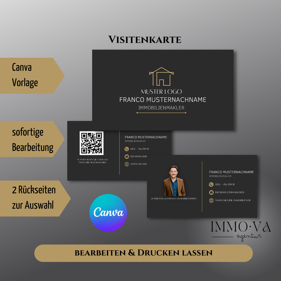 Visitenkarte für Immobilienmakler - Business Card✶✶Digitales Produkt/Vorlagen-Link✶