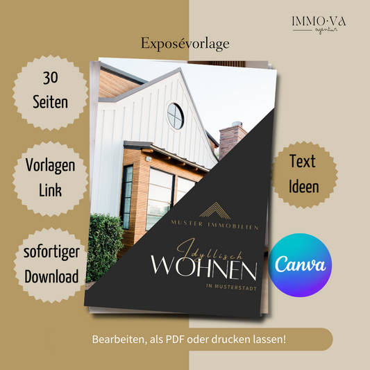 Exposévorlage für Immobilienmakler✶✶Digitales Produkt/Vorlagen-Link✶