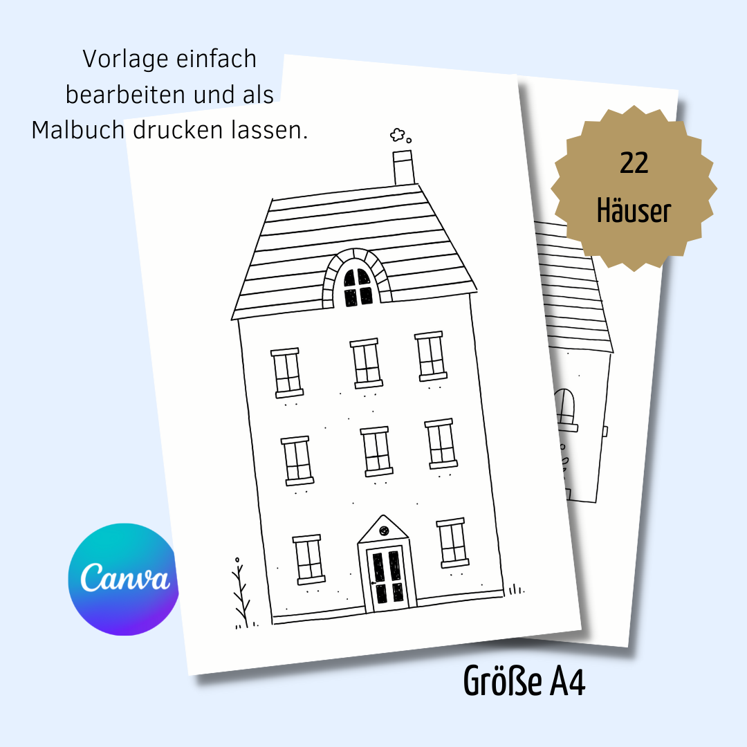Vorlage Ausmalbuch für Immobilienmakler - Ausmalbuch für Kinder - Immobilienmarketing✶✶Digitales Produkt/Vorlagen-Link✶