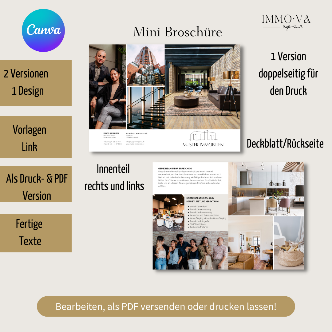 Broschüre, Image Broschüre, Akquise Hilfe Makler ✶Digitales Produkt/Vorlagen-Link ✶