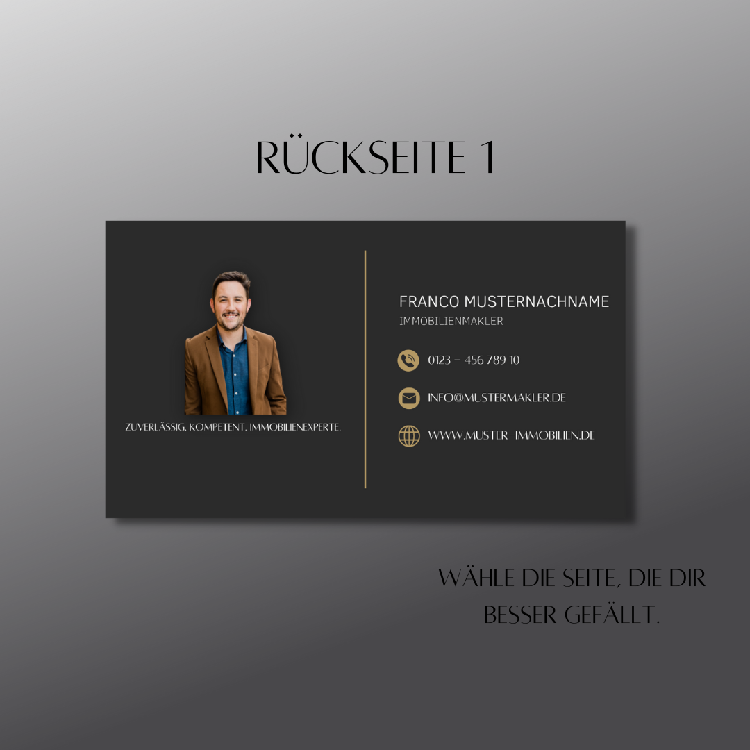 Visitenkarte für Immobilienmakler - Business Card✶✶Digitales Produkt/Vorlagen-Link✶