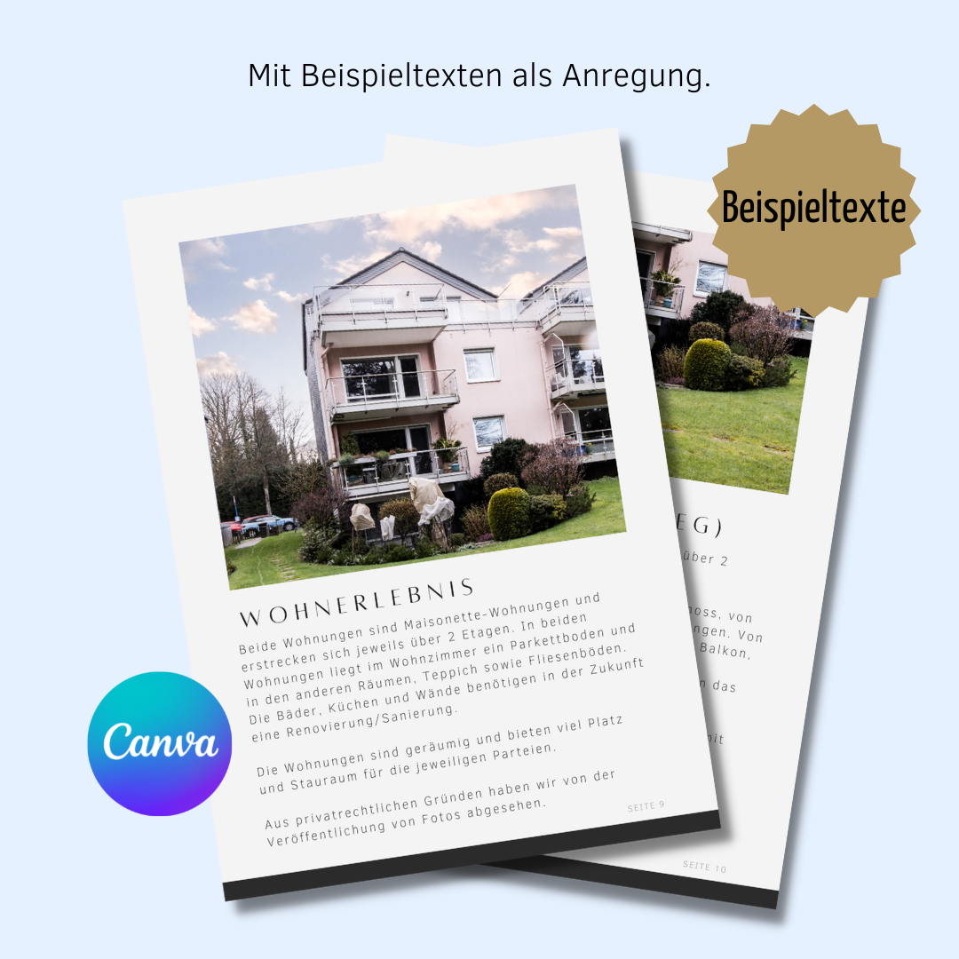 Exposévorlage für Immobilienmakler✶✶Digitales Produkt/Vorlagen-Link✶