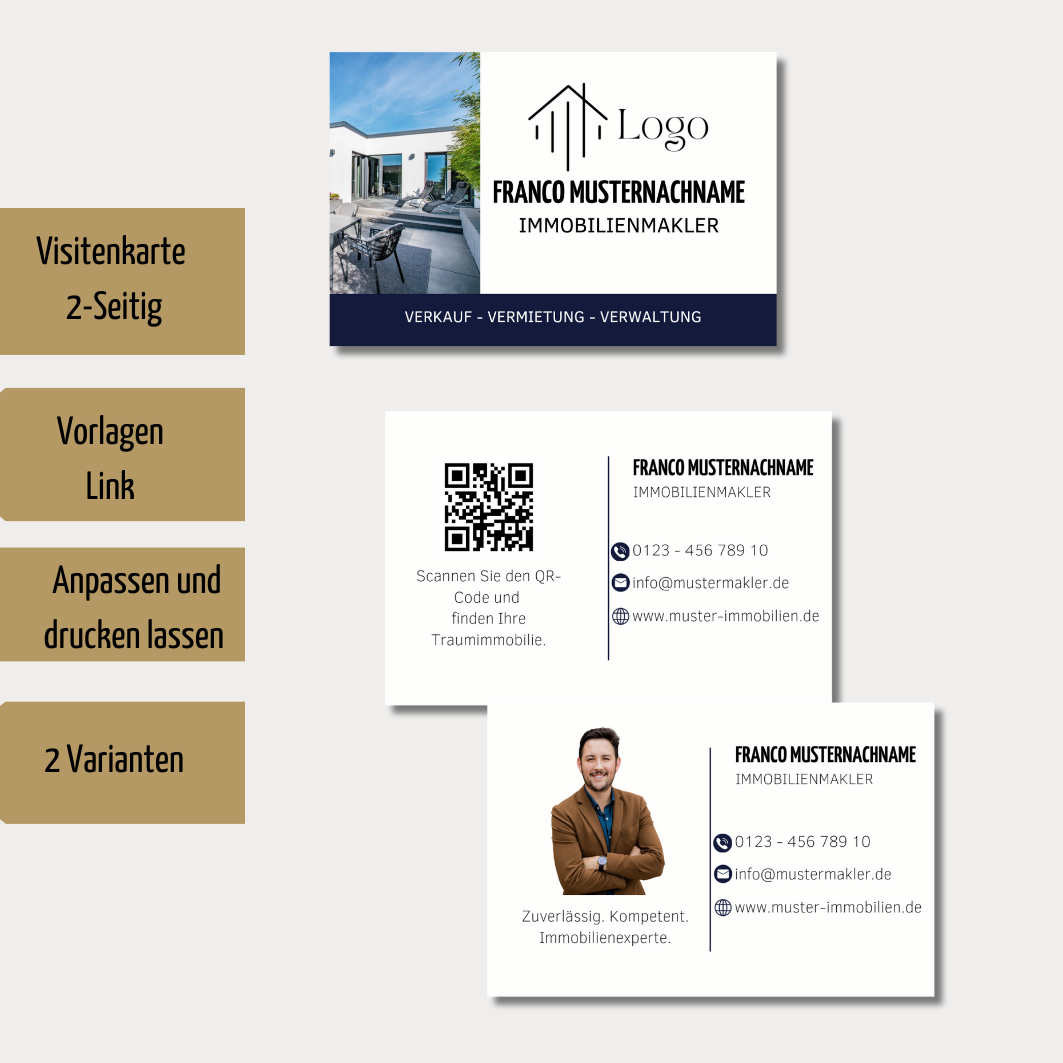 ✶Visitenkarte für Immobilienmakler als Canvatemplate✶