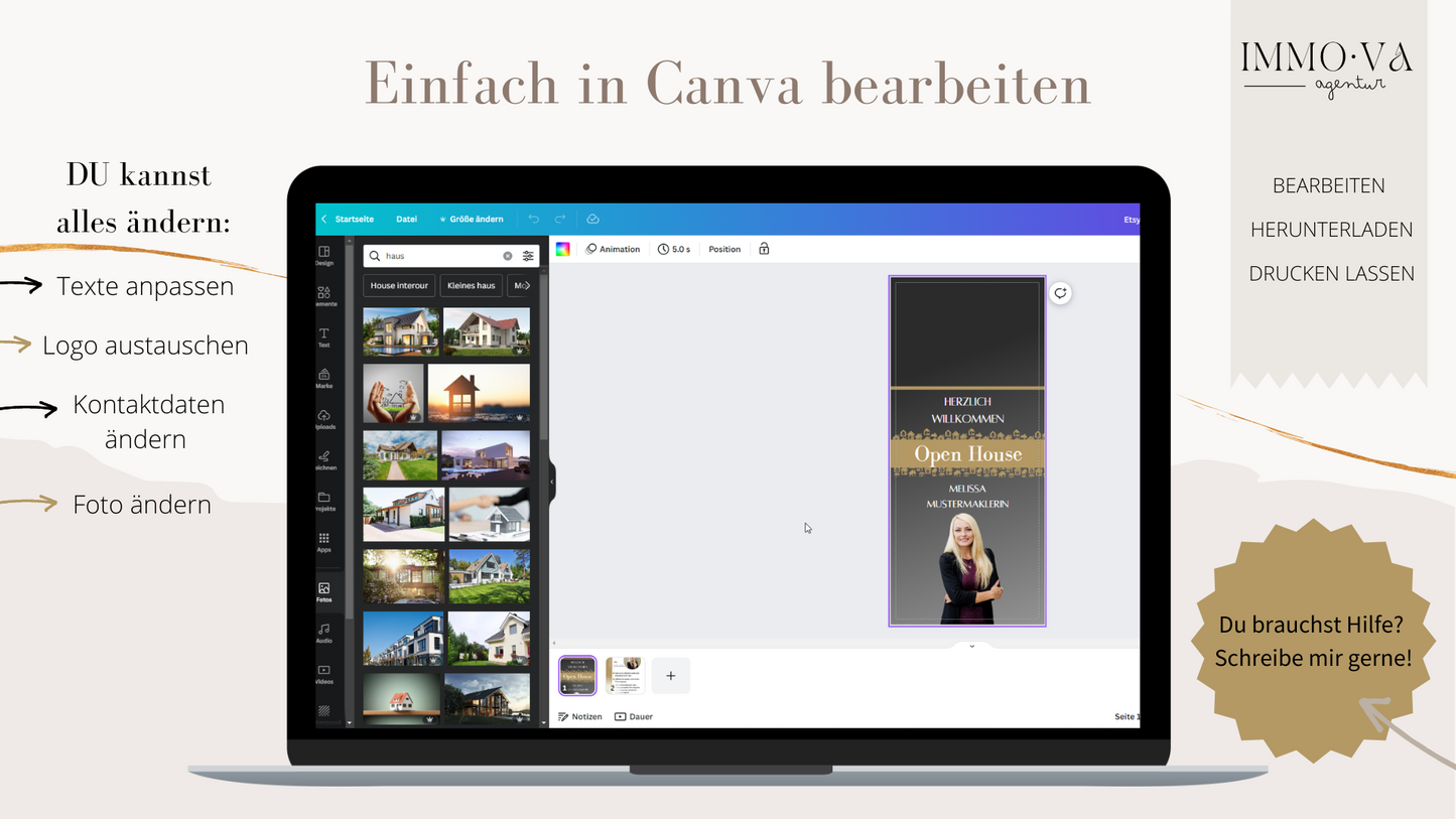 Open House Türhänger für Immobilienmakler - Türhänger Besichtigung✶✶Digitales Produkt/Vorlagen-Link✶