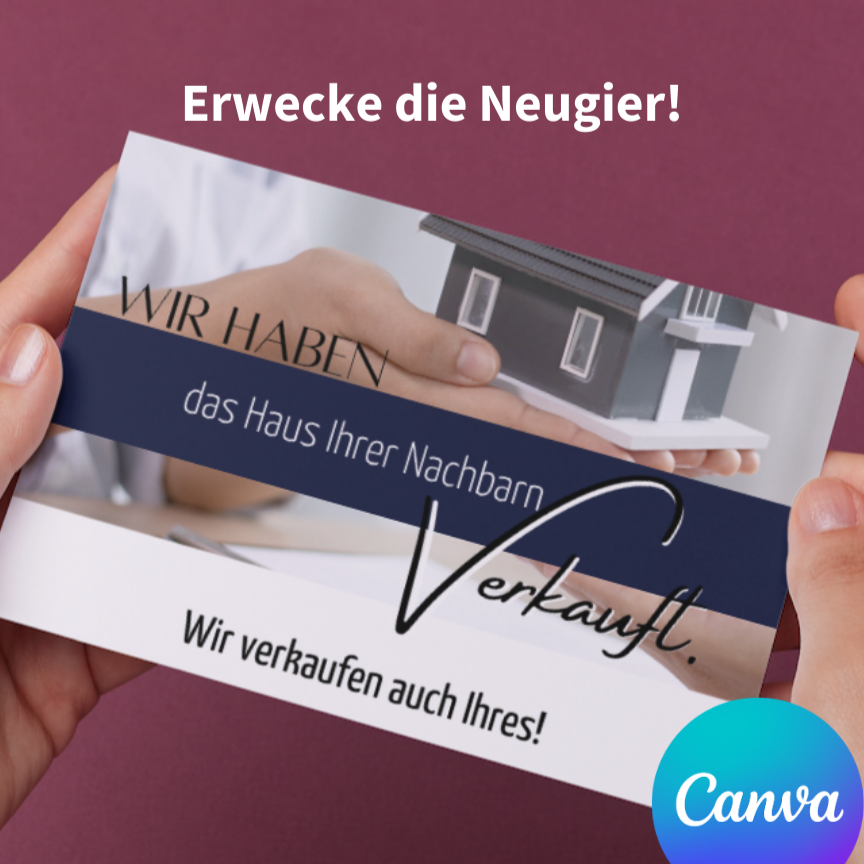 Postkarte Canva Template Immobilienmakler