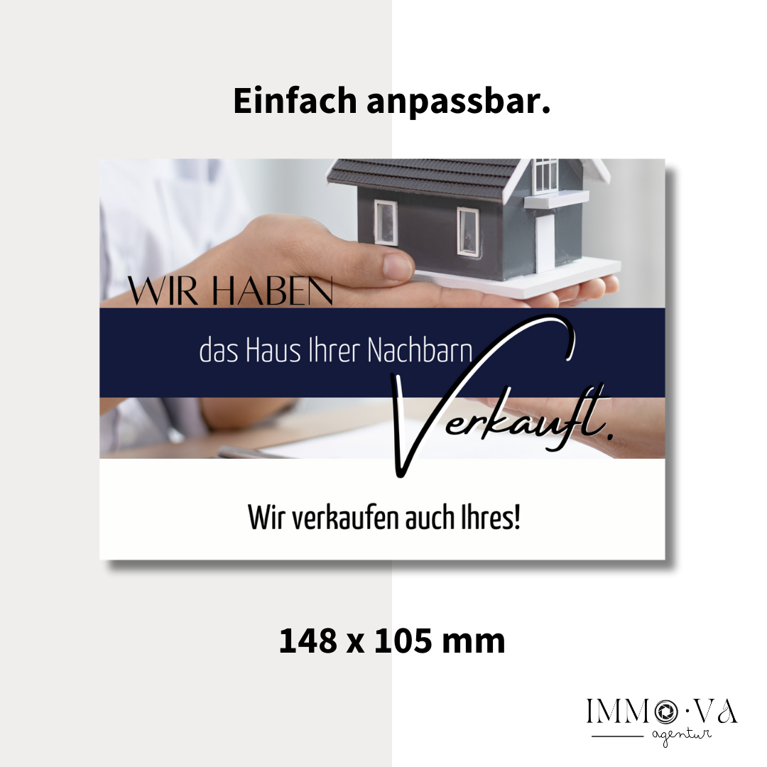Postkarte Canva Template Immobilienmakler