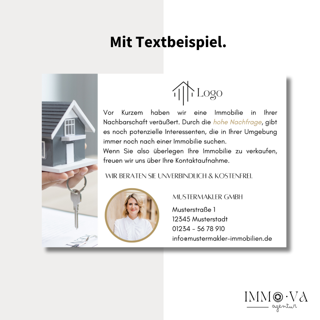 Postkarte Canva Template Immobilienmakler