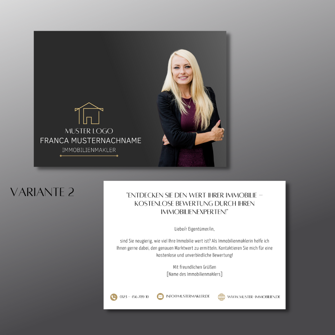 Postkarte Canva Template Immobilienmakler