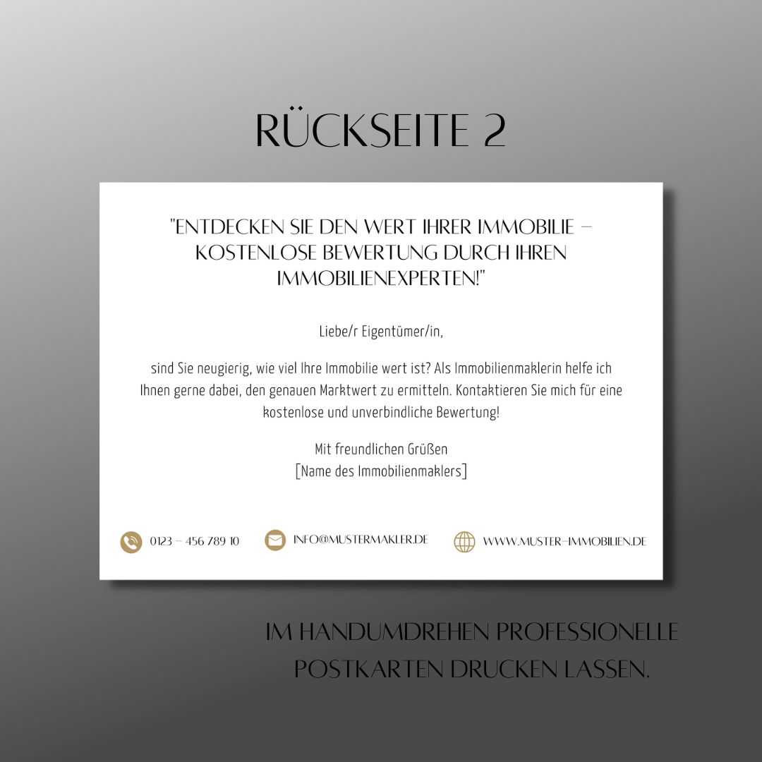 Postkarte Canva Template Immobilienmakler