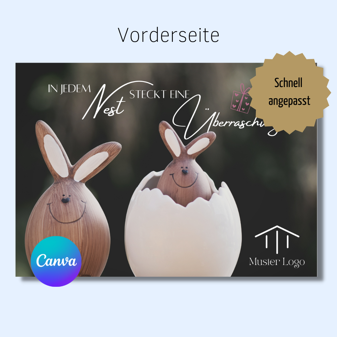 Postkarte Canva Template Ostern Immobilienmakler