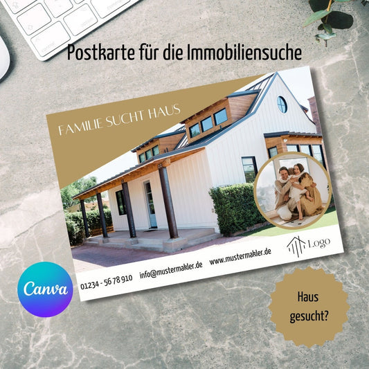 Postkarte Canva Template Immobilienmakler