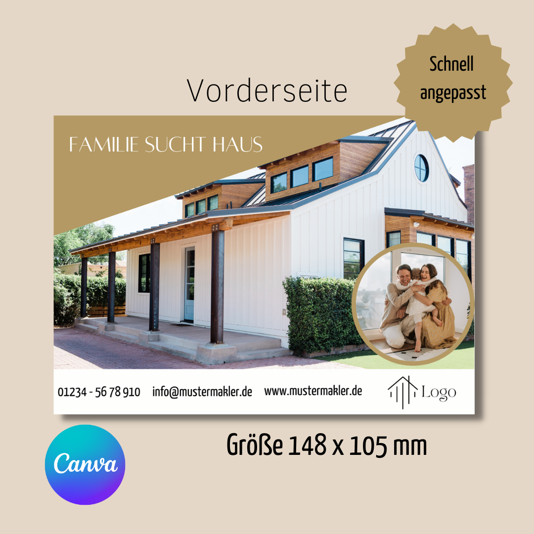 Postkarte Canva Template Immobilienmakler