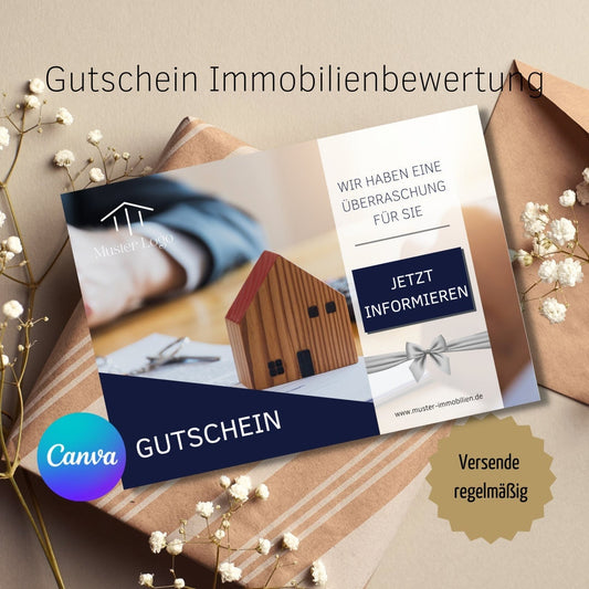 Postkarte Canva Template Immobilienmakler