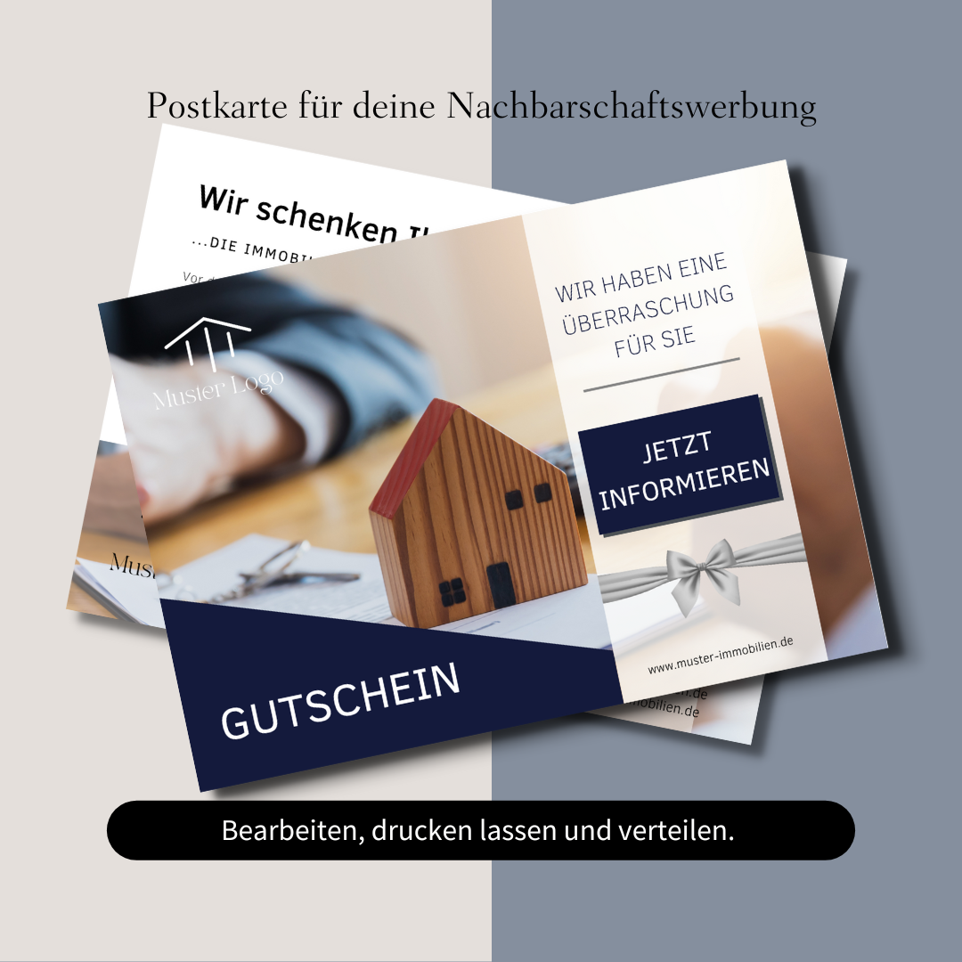 Postkarte Canva Template Immobilienmakler