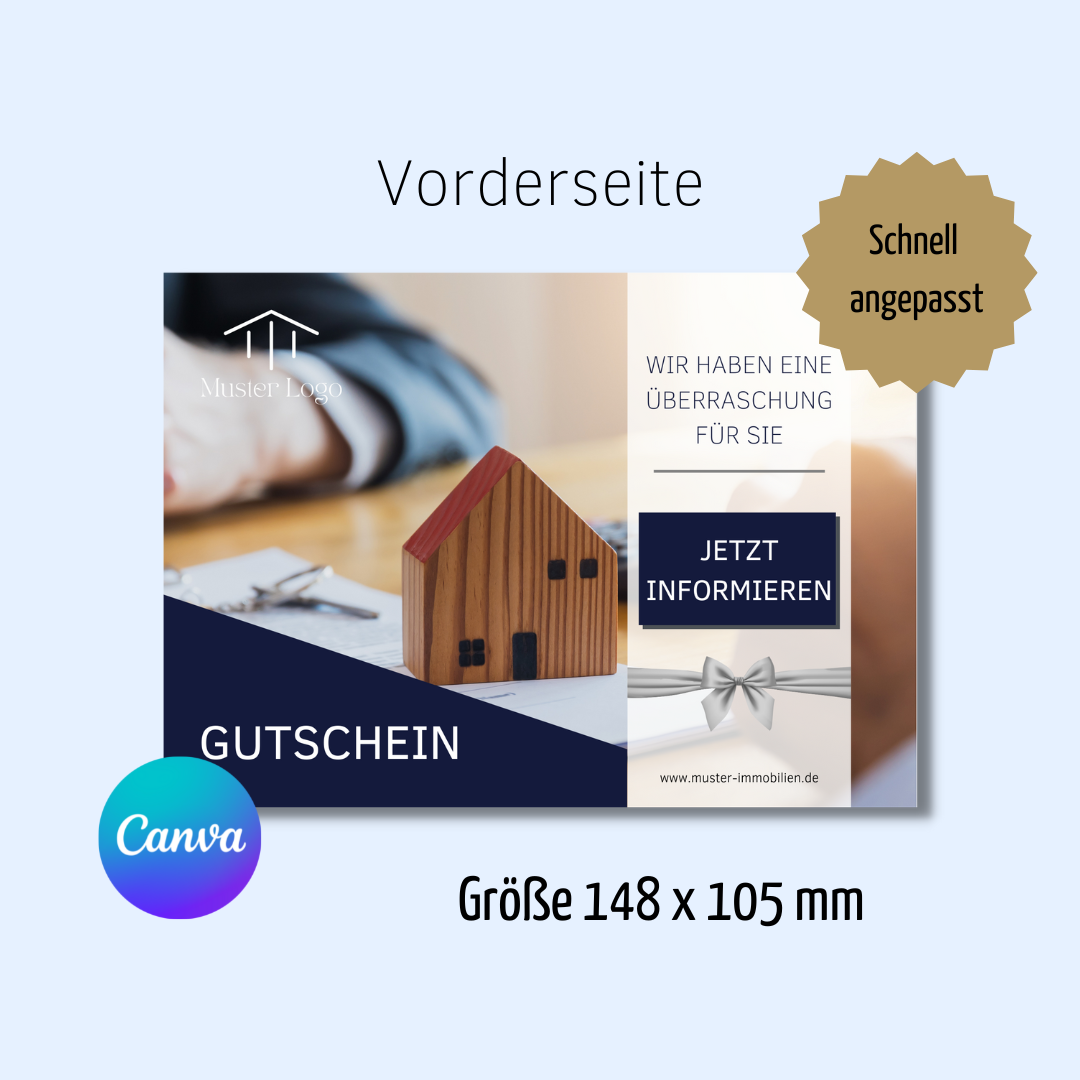 Postkarte Canva Template Immobilienmakler