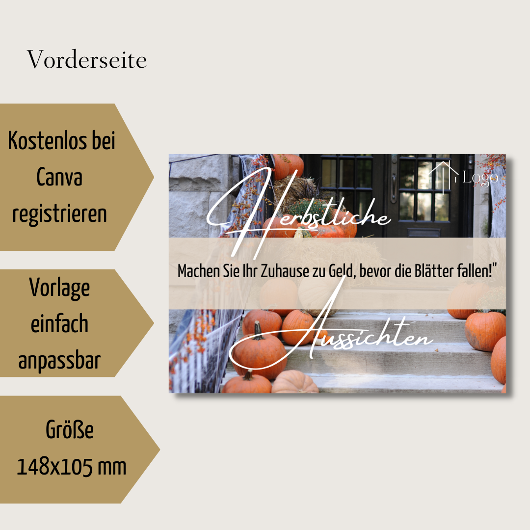 Postkarte Canva Template Immobilienmakler