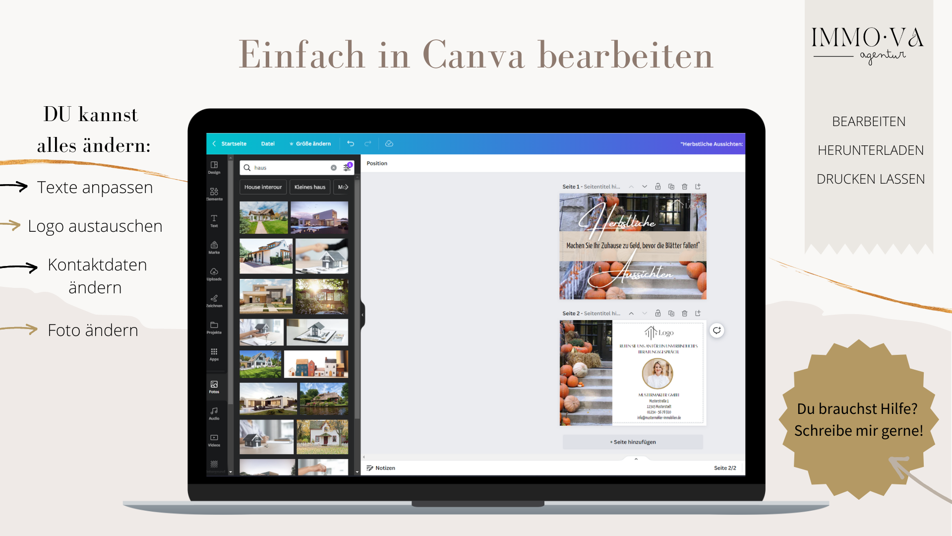 Postkarte Canva Template Immobilienmakler