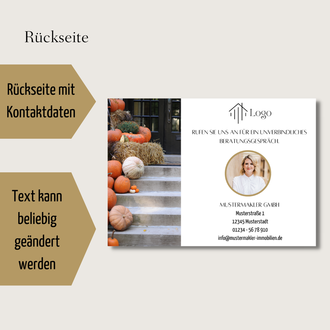 Postkarte Canva Template Immobilienmakler