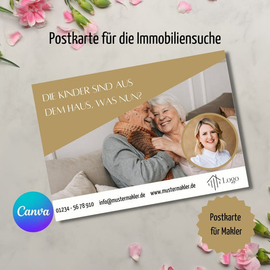 Postkarte Canva Template Immobilienmakler