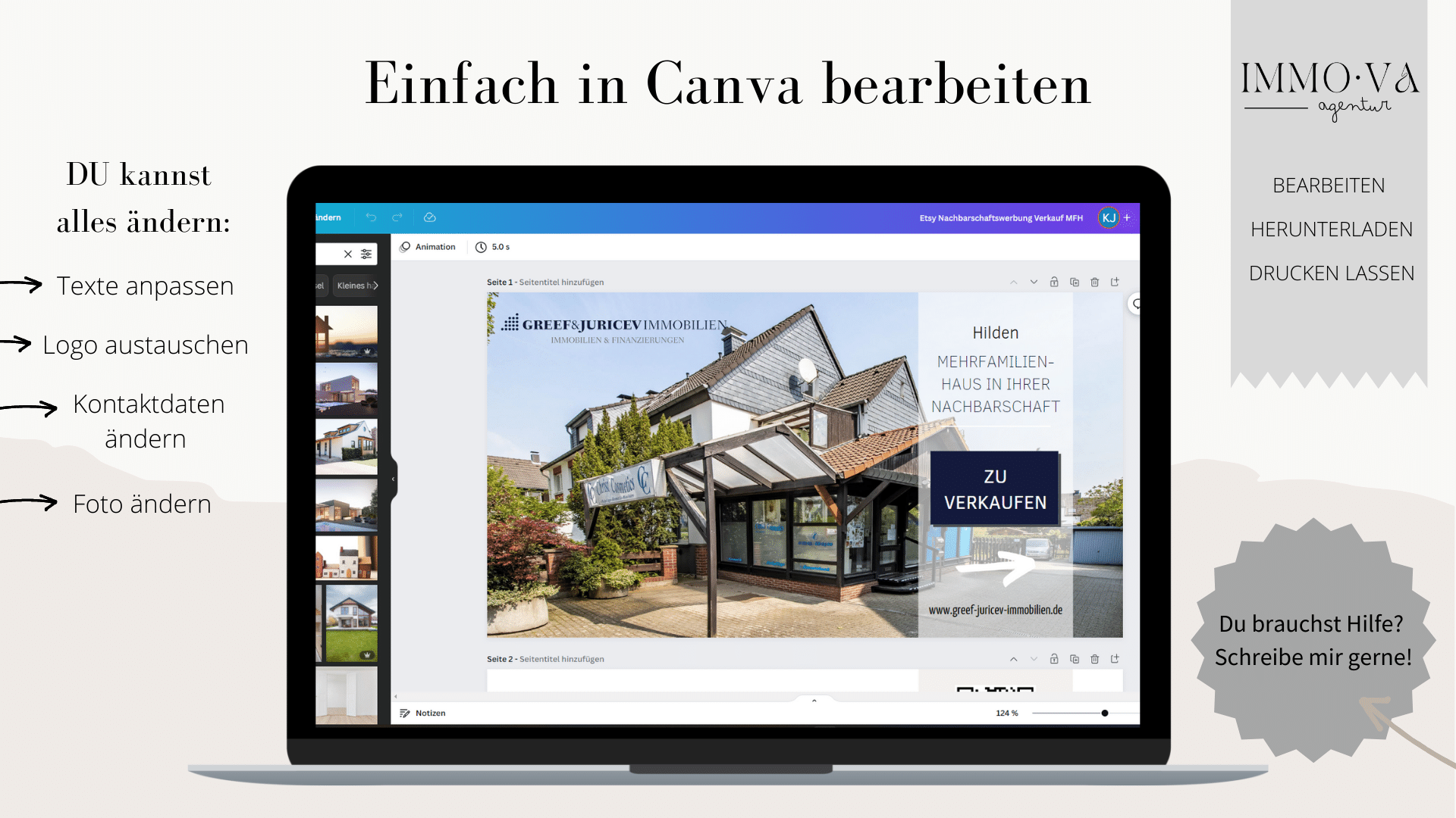 Postkarte Canva Template Immobilienmakler