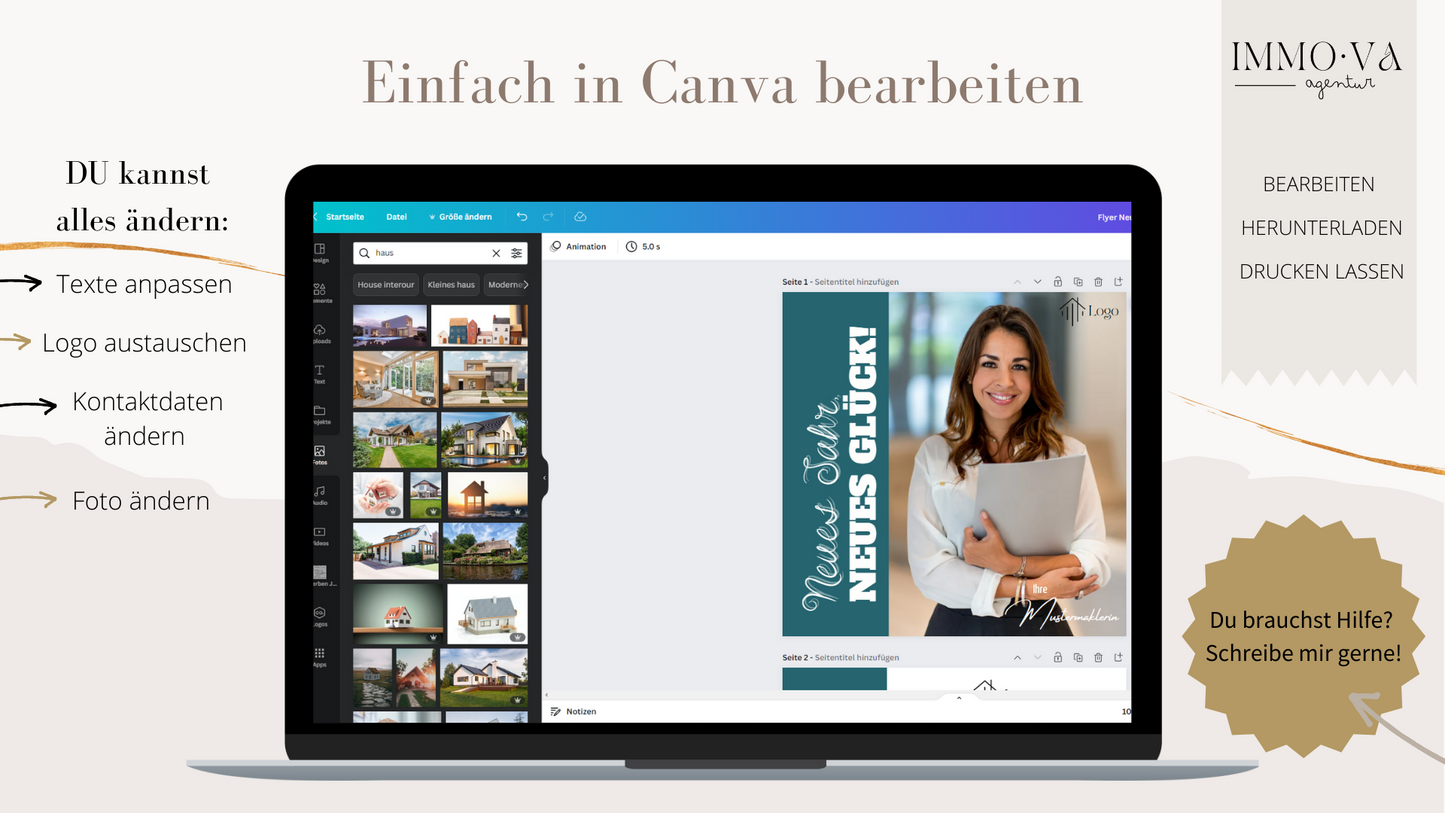Postkarte Canva Template Immobilienmakler