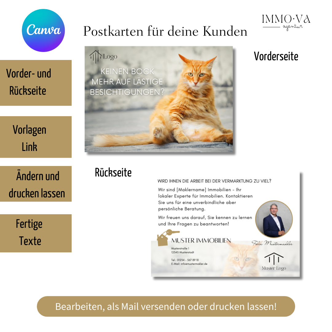 Postkarte Canva Template Immobilienmarketing